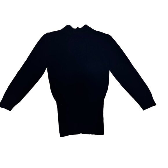 Bebe Rhinestone Embellished Bling Soft Cozy Sweater Black Size M - Picture 2 of 7